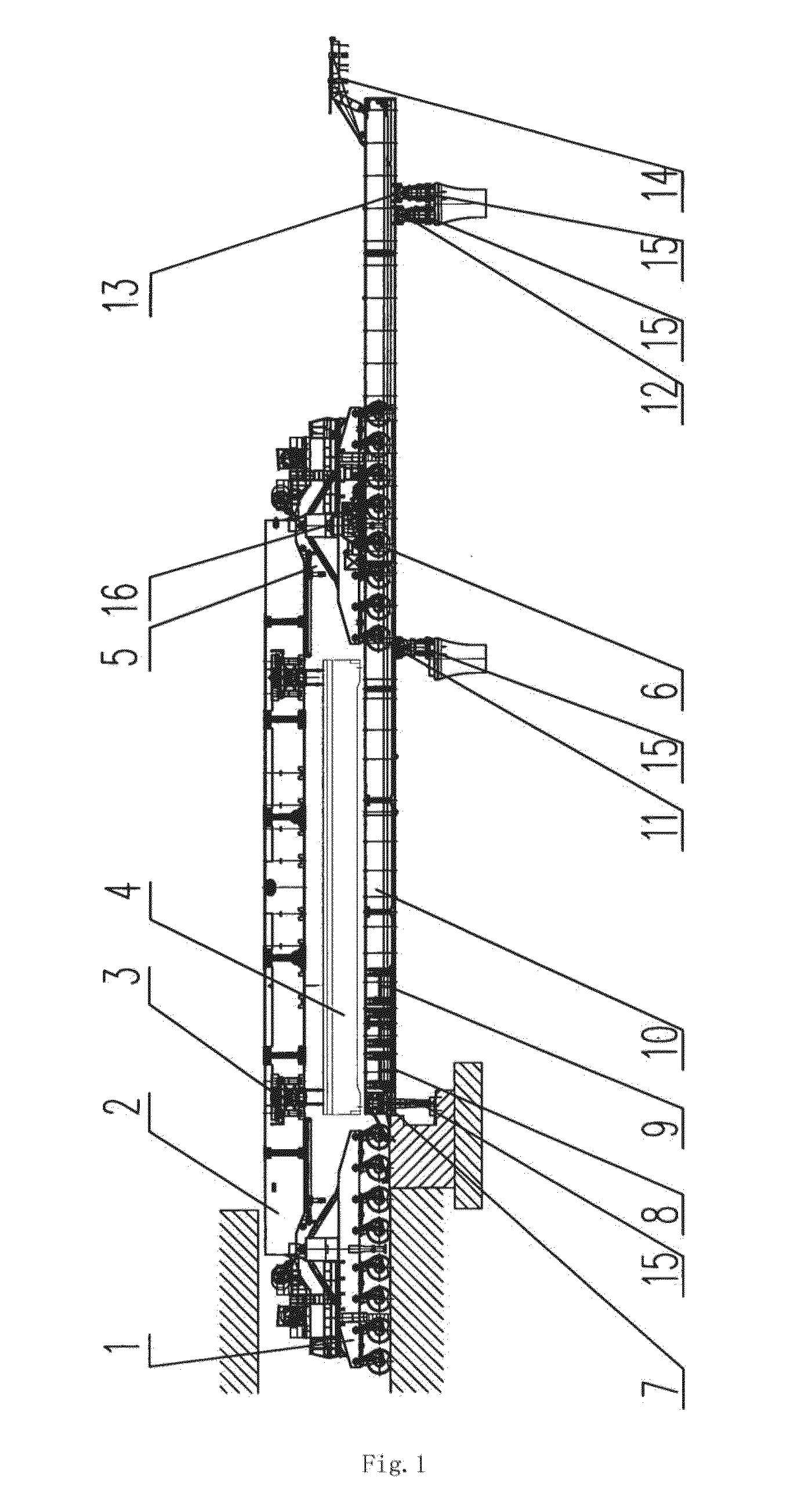 Transportation and erection integrated machine with displacement platforms and methods for erecting bridge using the same