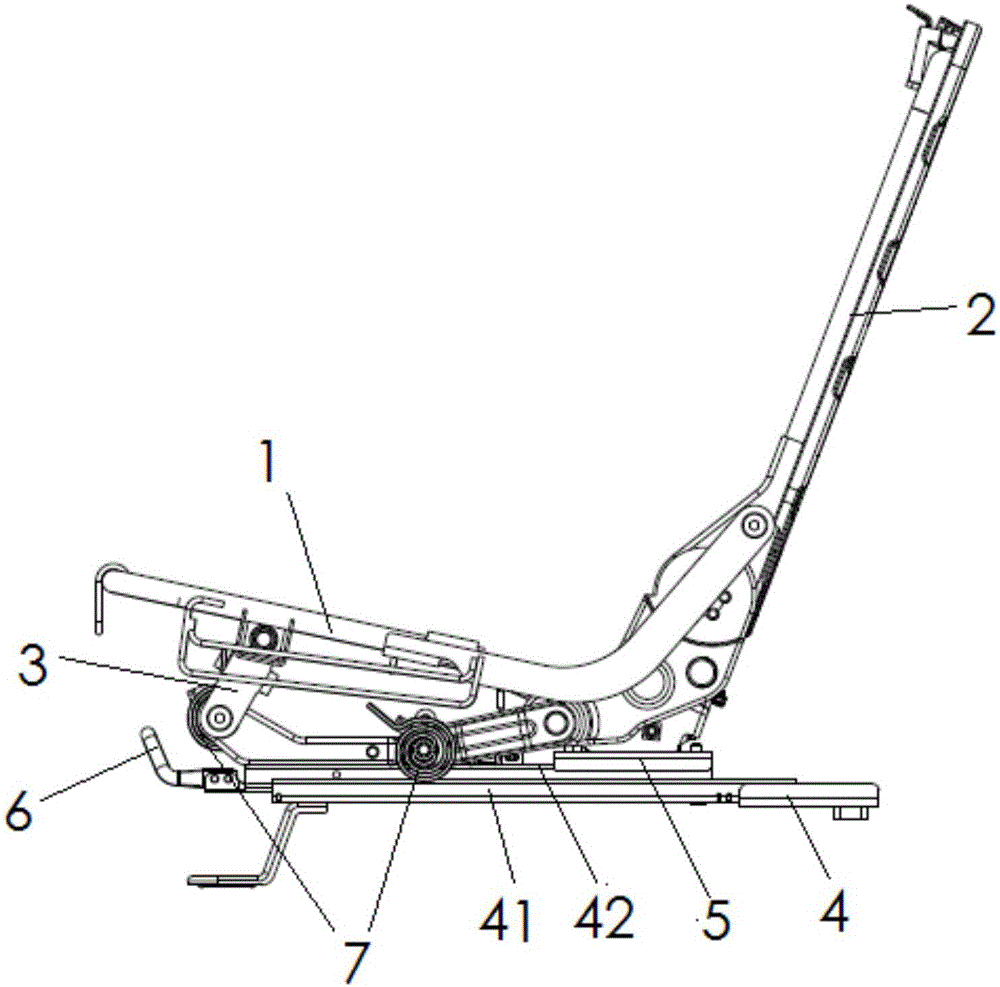 Automobile seat adjusting device capable of being tilted forward and folded