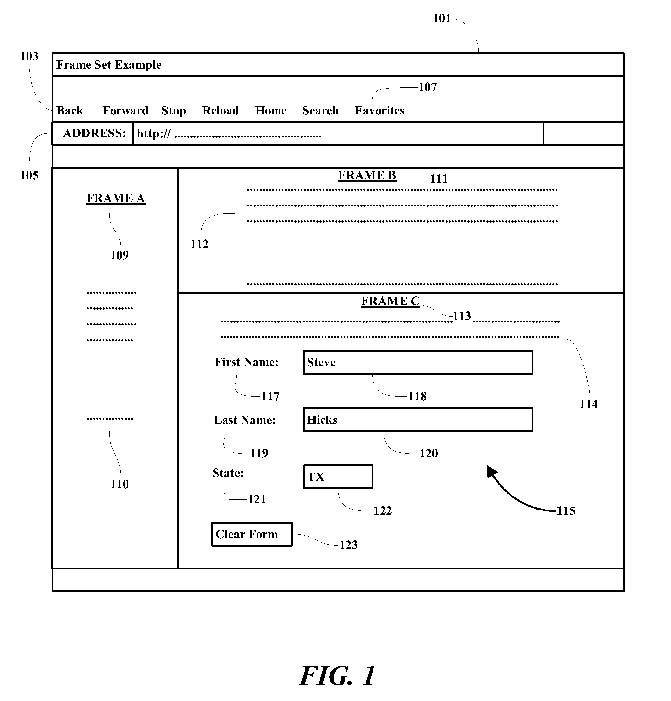 System for capturing frames and form data