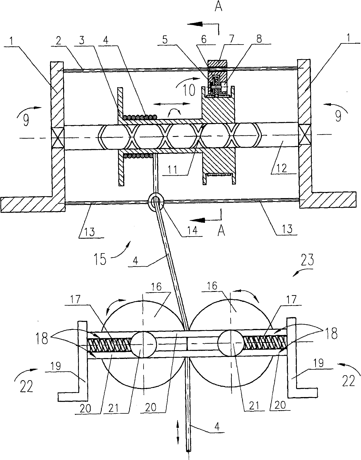 Underwater cable retracting mechanism