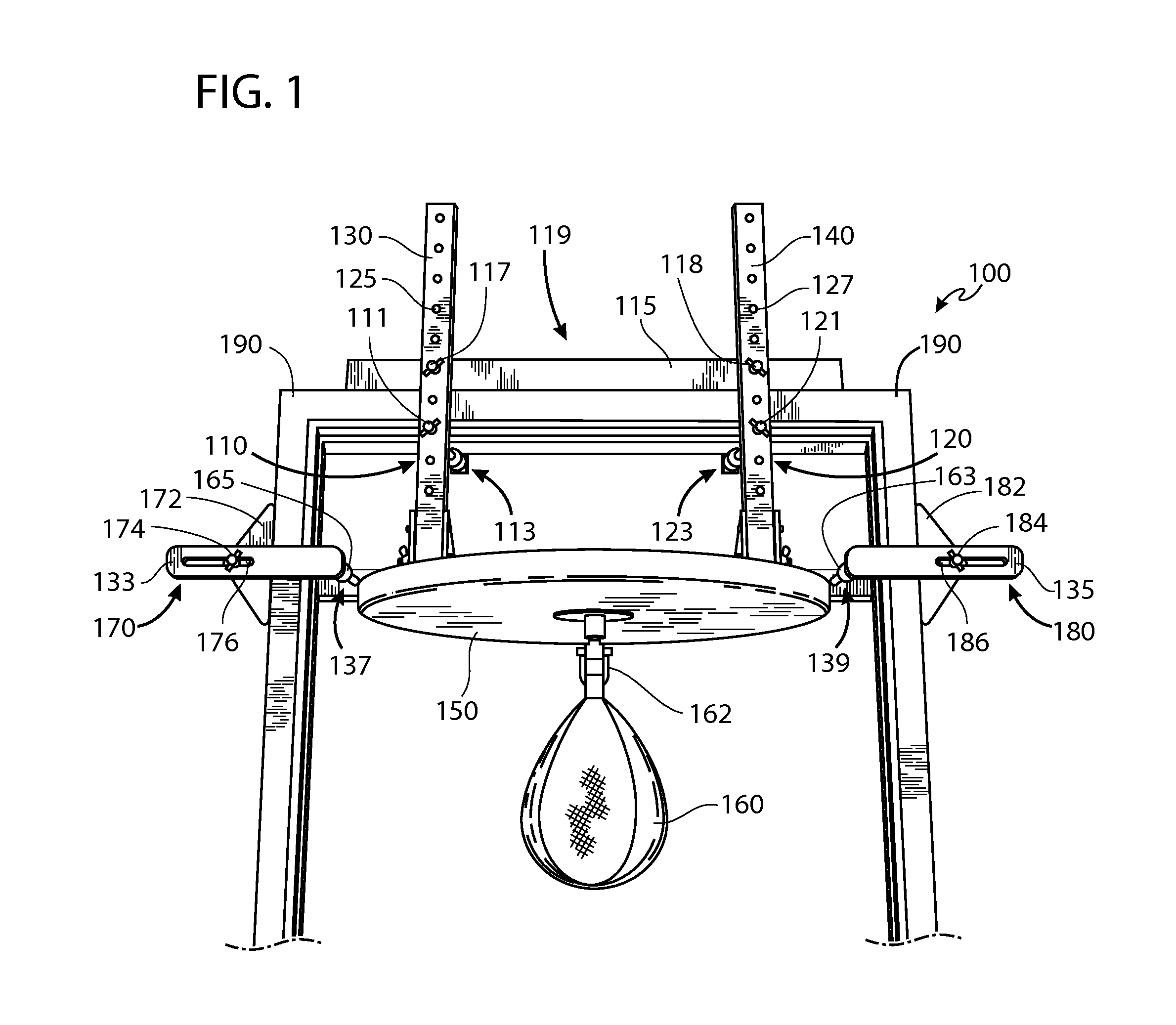Punching bag support apparatus