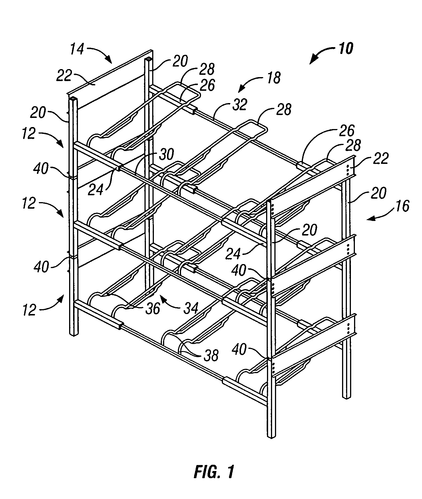 Comestible fluid rack and rail apparatus and method