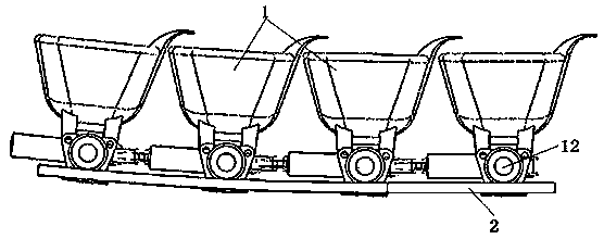 Calcium carbide transport line and calcium carbide trolleys