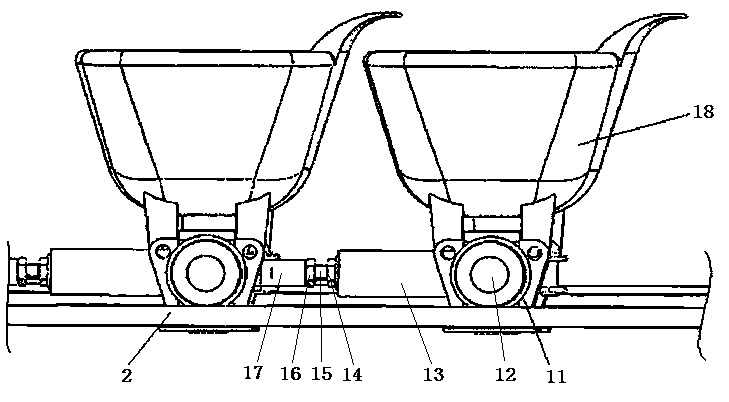 Calcium carbide transport line and calcium carbide trolleys