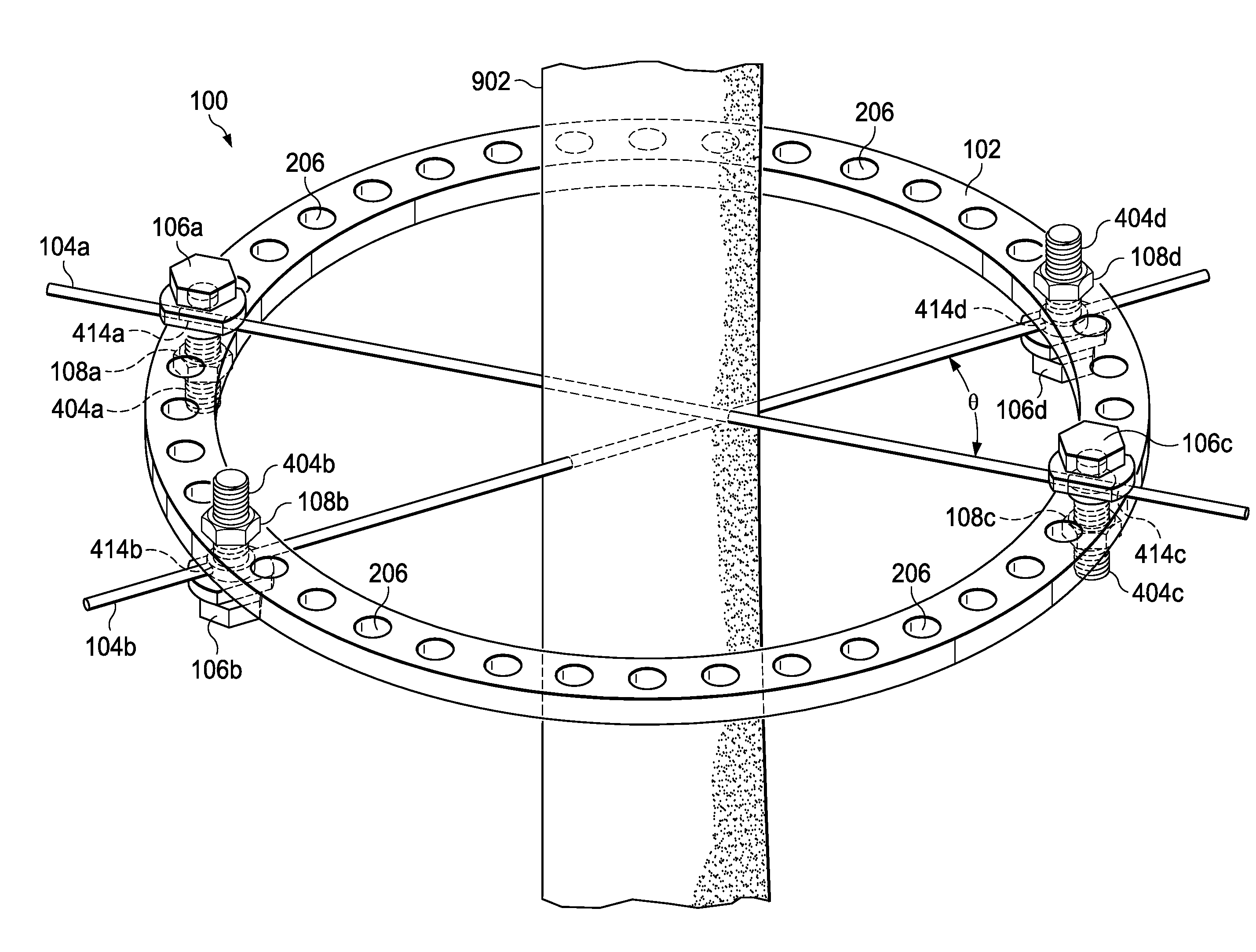 Wire tensioner tip for use with wire fixation bolt