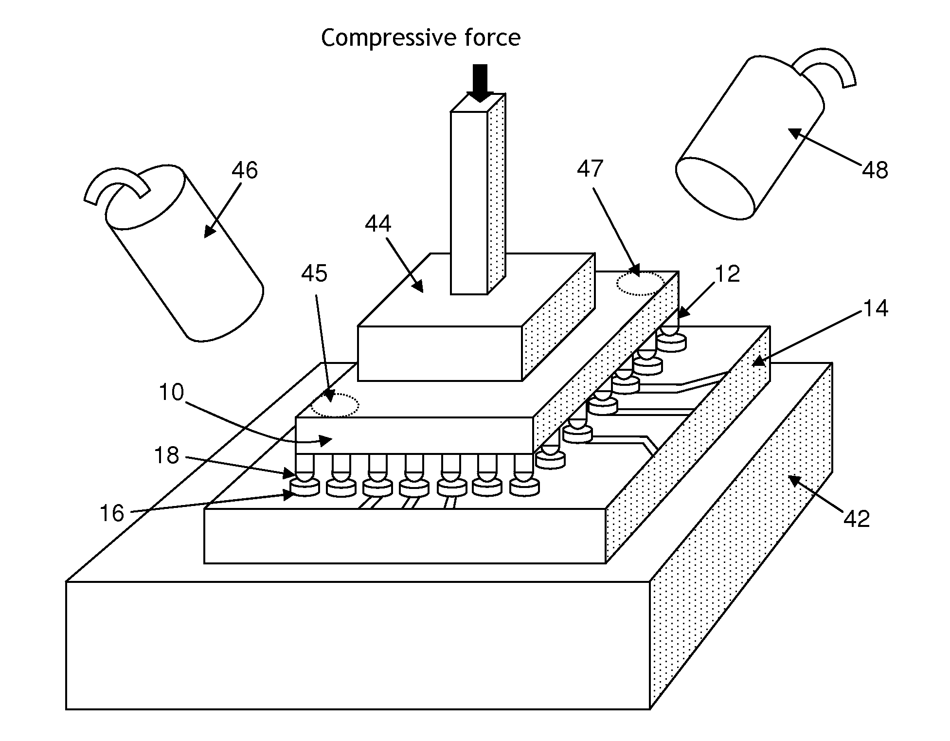 Thermal compression bonding of semiconductor chips