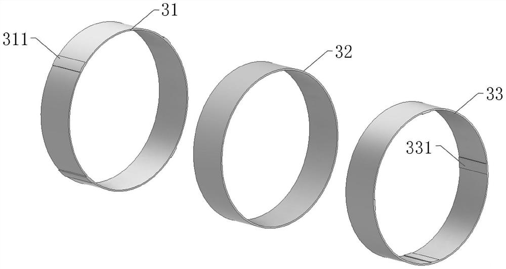 Elastic ring type damper with metal rubber layer