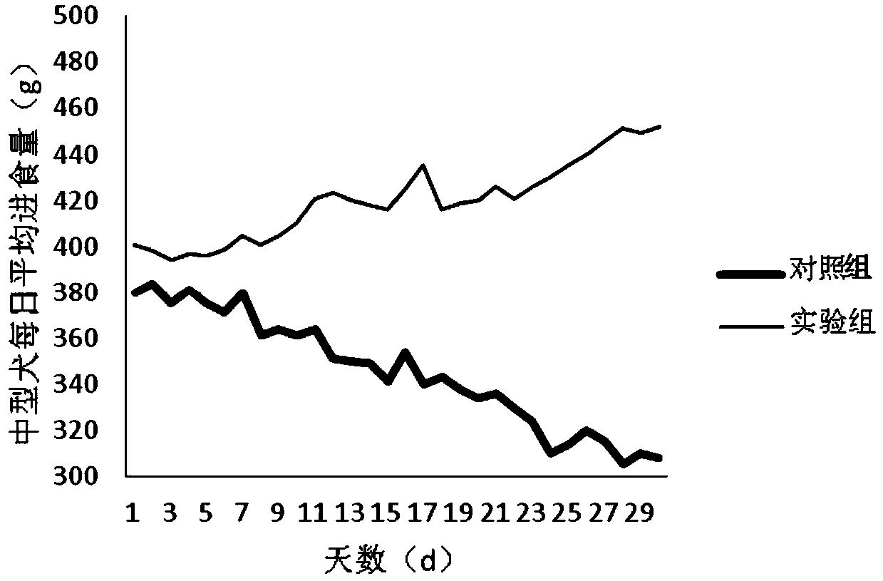 Feed inducing agent for applying fermentation chicken stomach to improve feeding sustained-effect of pet dog and preparation method