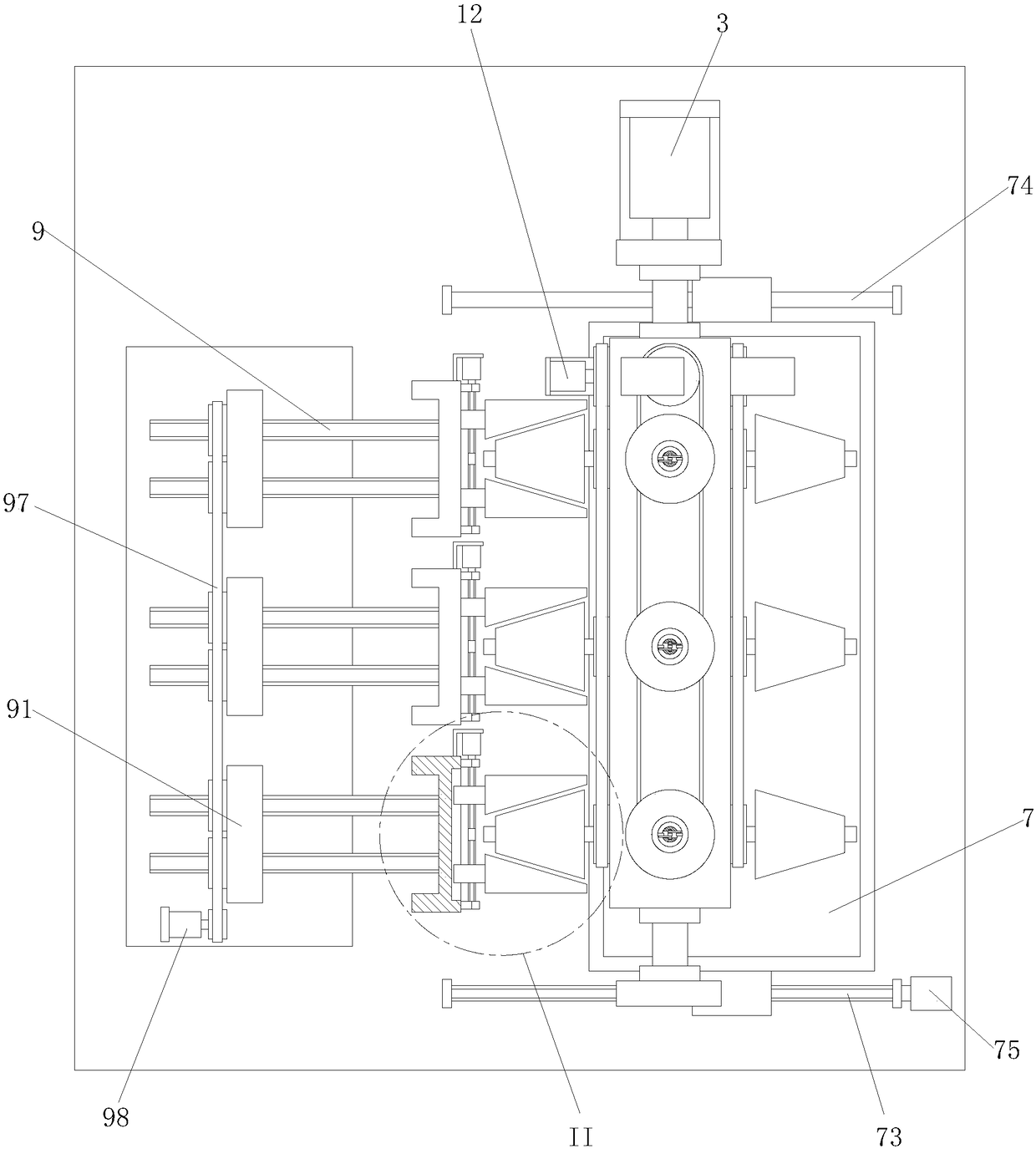 Automatic winding reel charging and discharging device