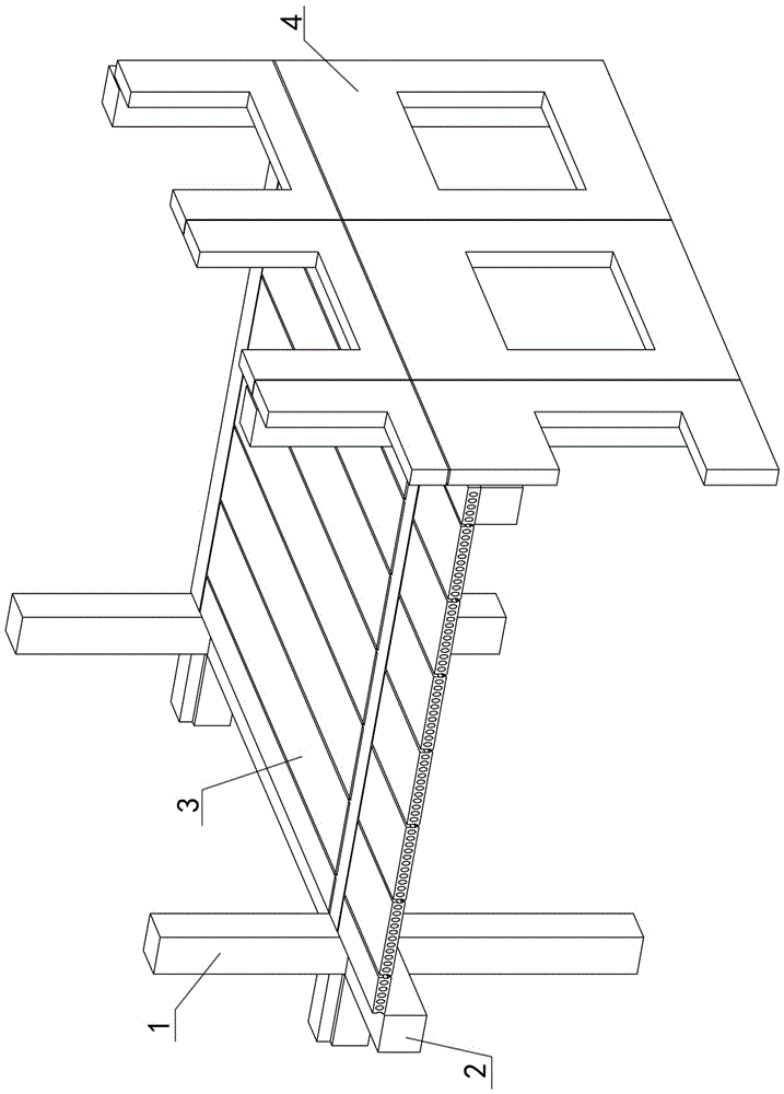 Column-through assembled prestressed concrete frame system and construction method thereof