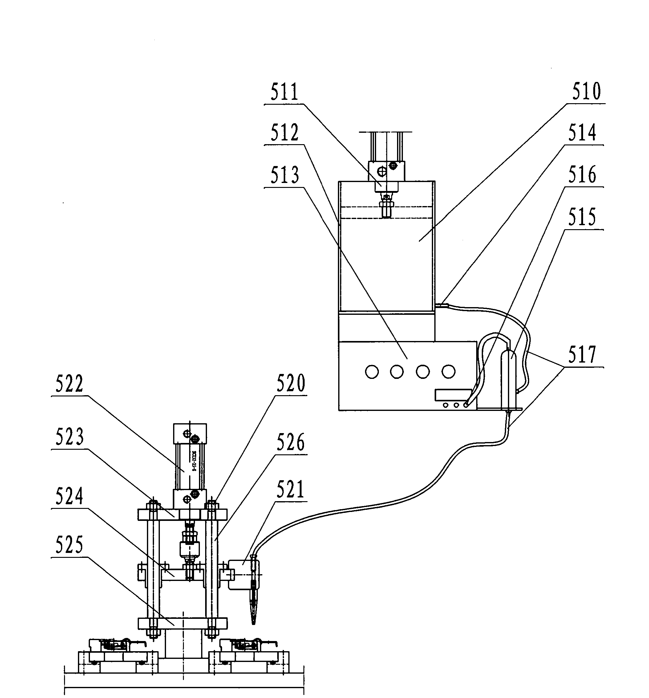 Automatic assembly equipment for hinge pre-installed tenon and oil injection process