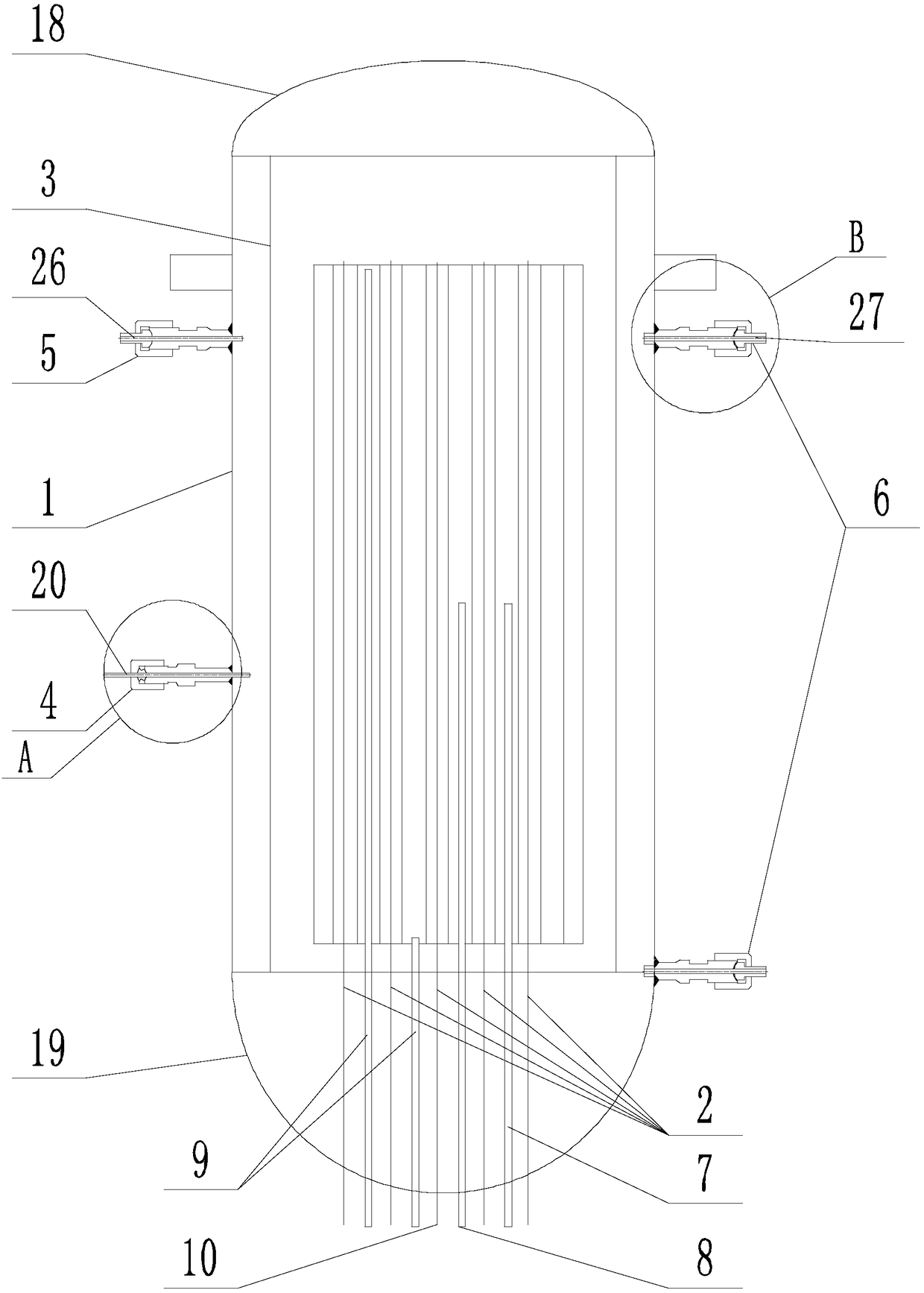 Reactor pressure vessel experimental simulation body for pressurized water reactor water loss accident