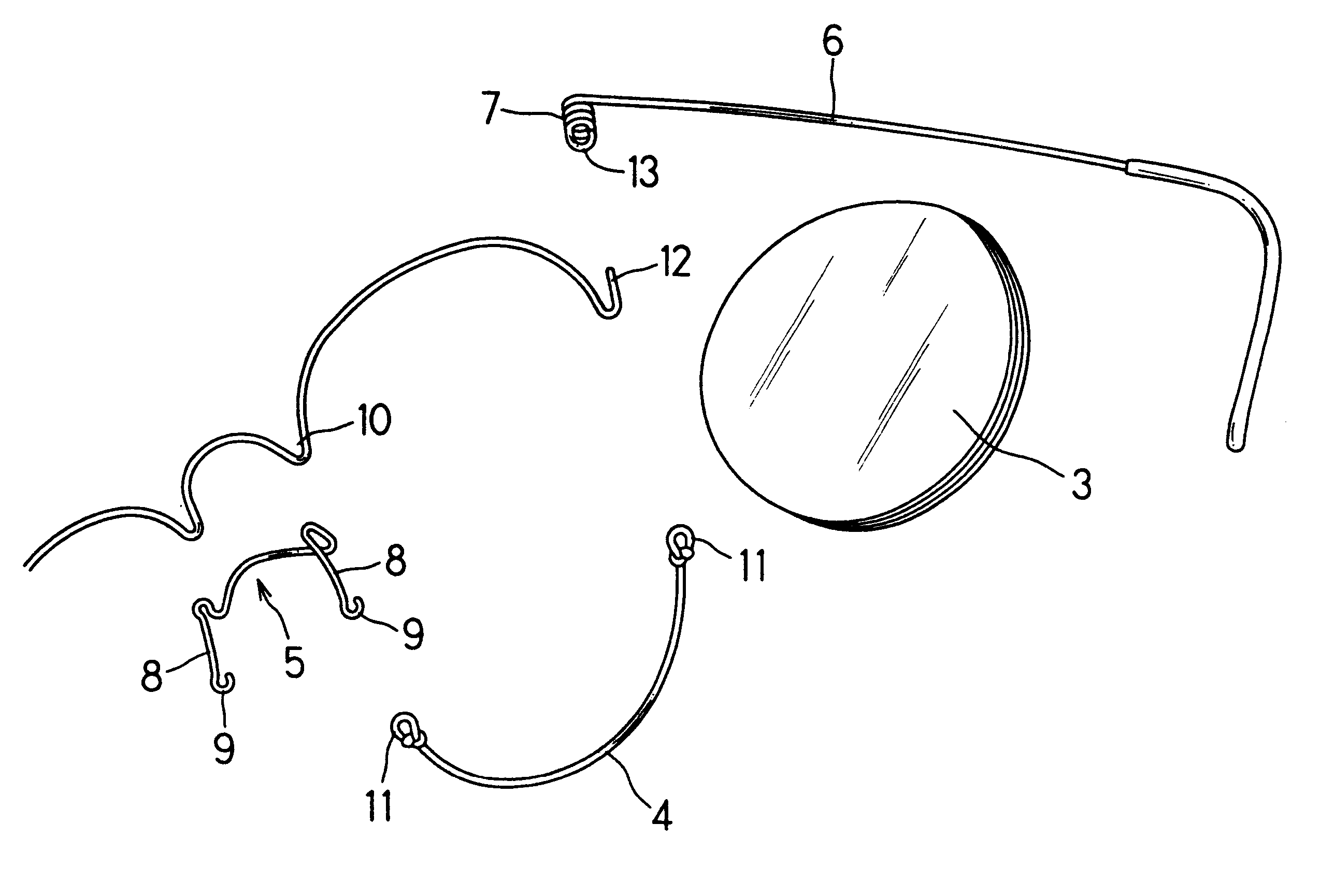 Wire-and-thread rimmed frame for eyeglasses