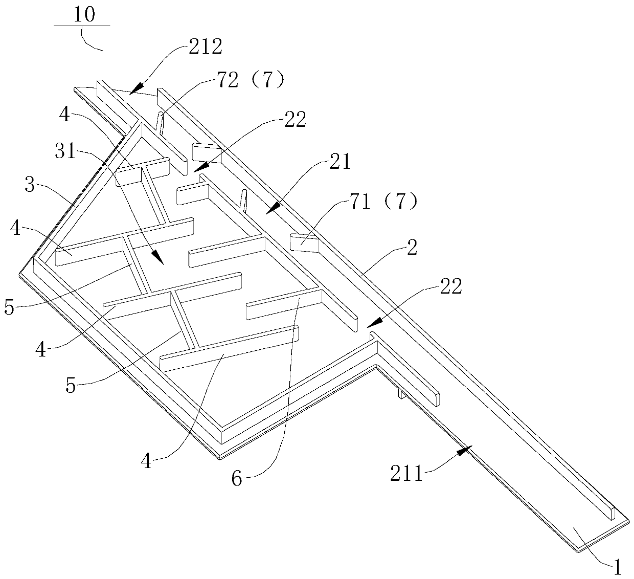 Liquid discharging partition plate for clothes dryer and clothes dryer