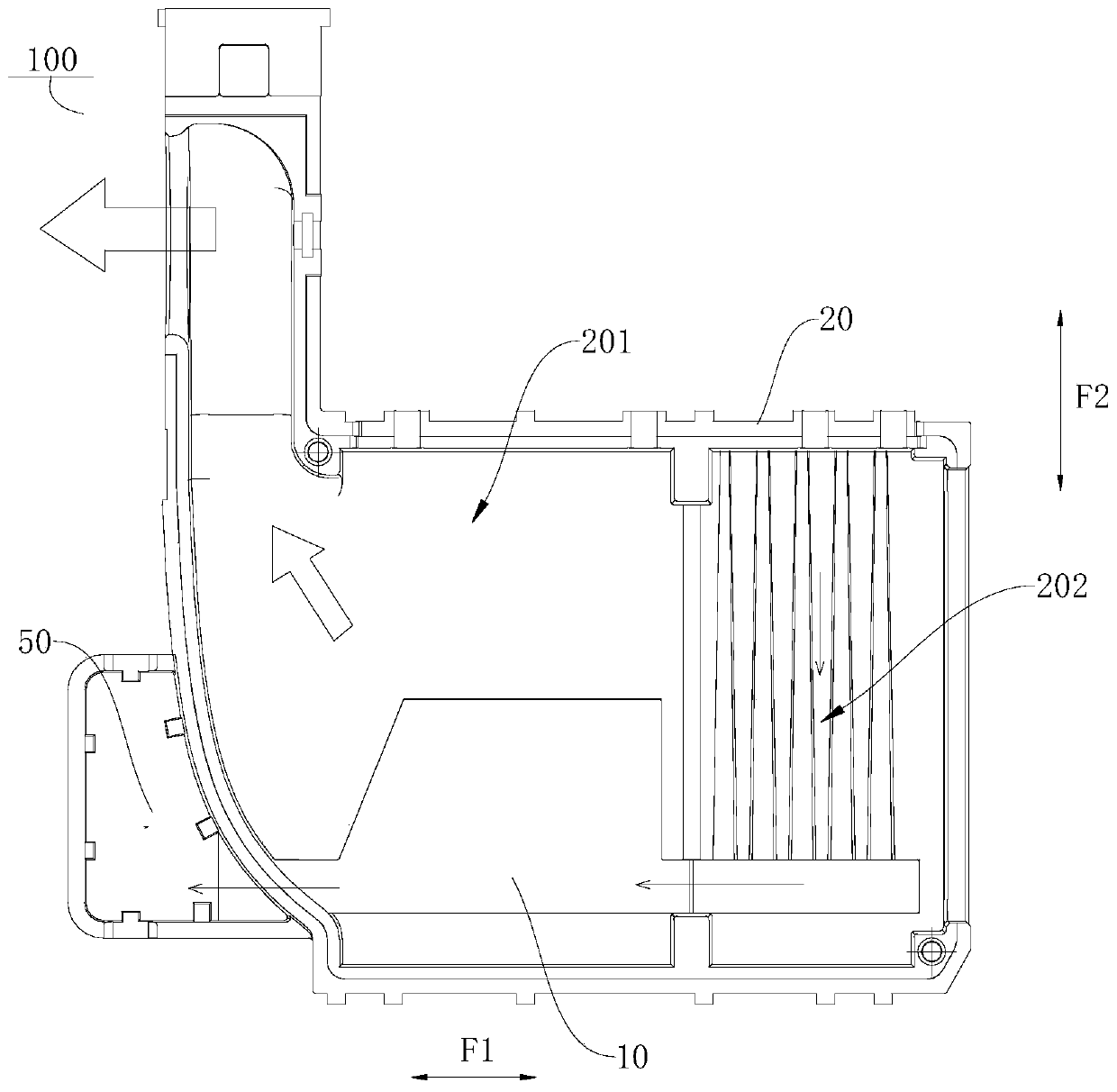 Liquid discharging partition plate for clothes dryer and clothes dryer