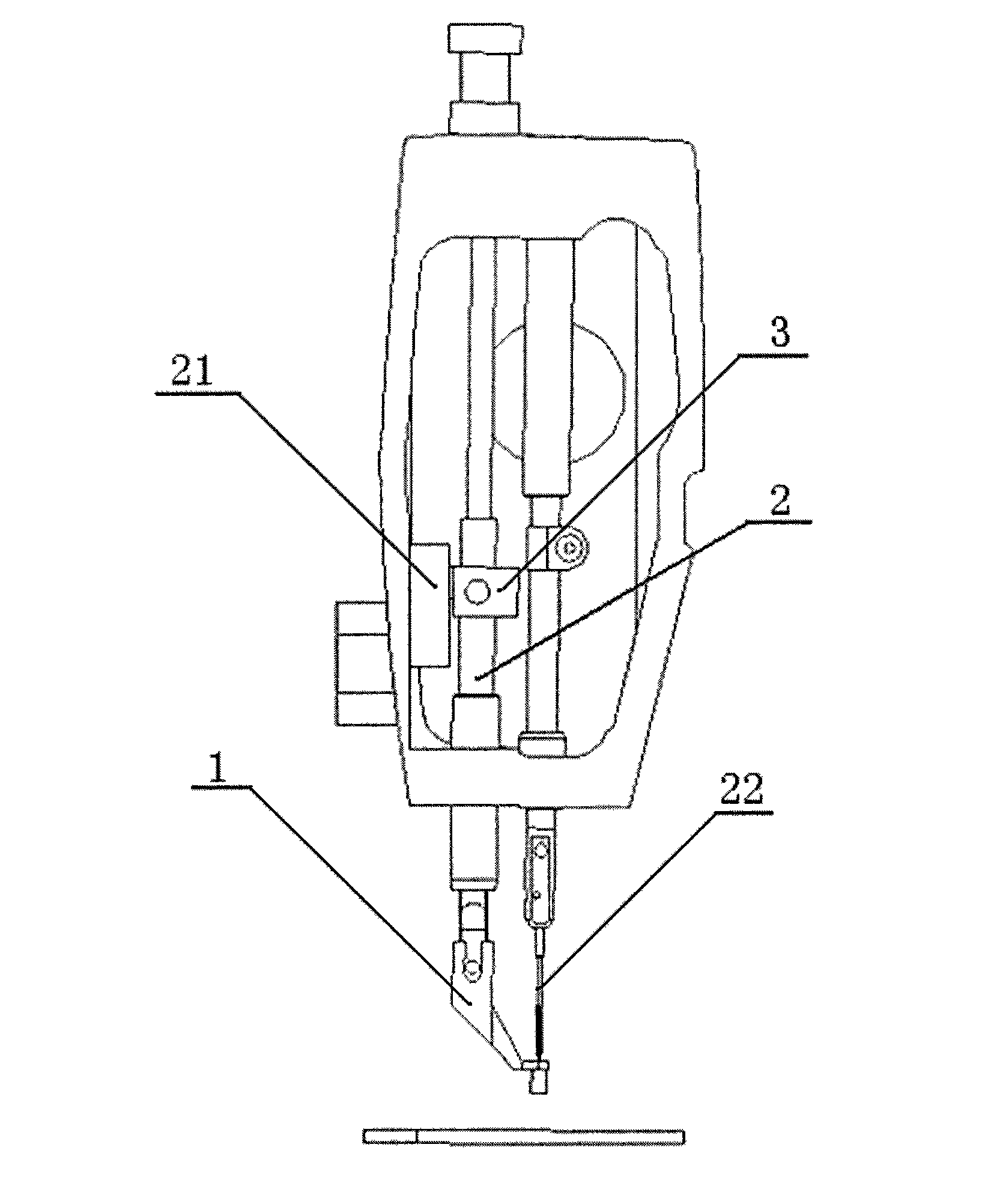 Presser foot device of bar tacking machine