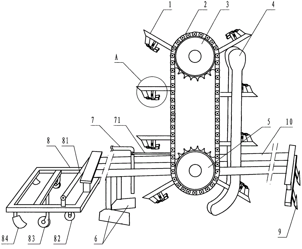 Transplanting device special for sweet potato