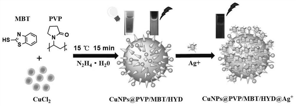 Copper nanoparticle solution as well as preparation method and application thereof