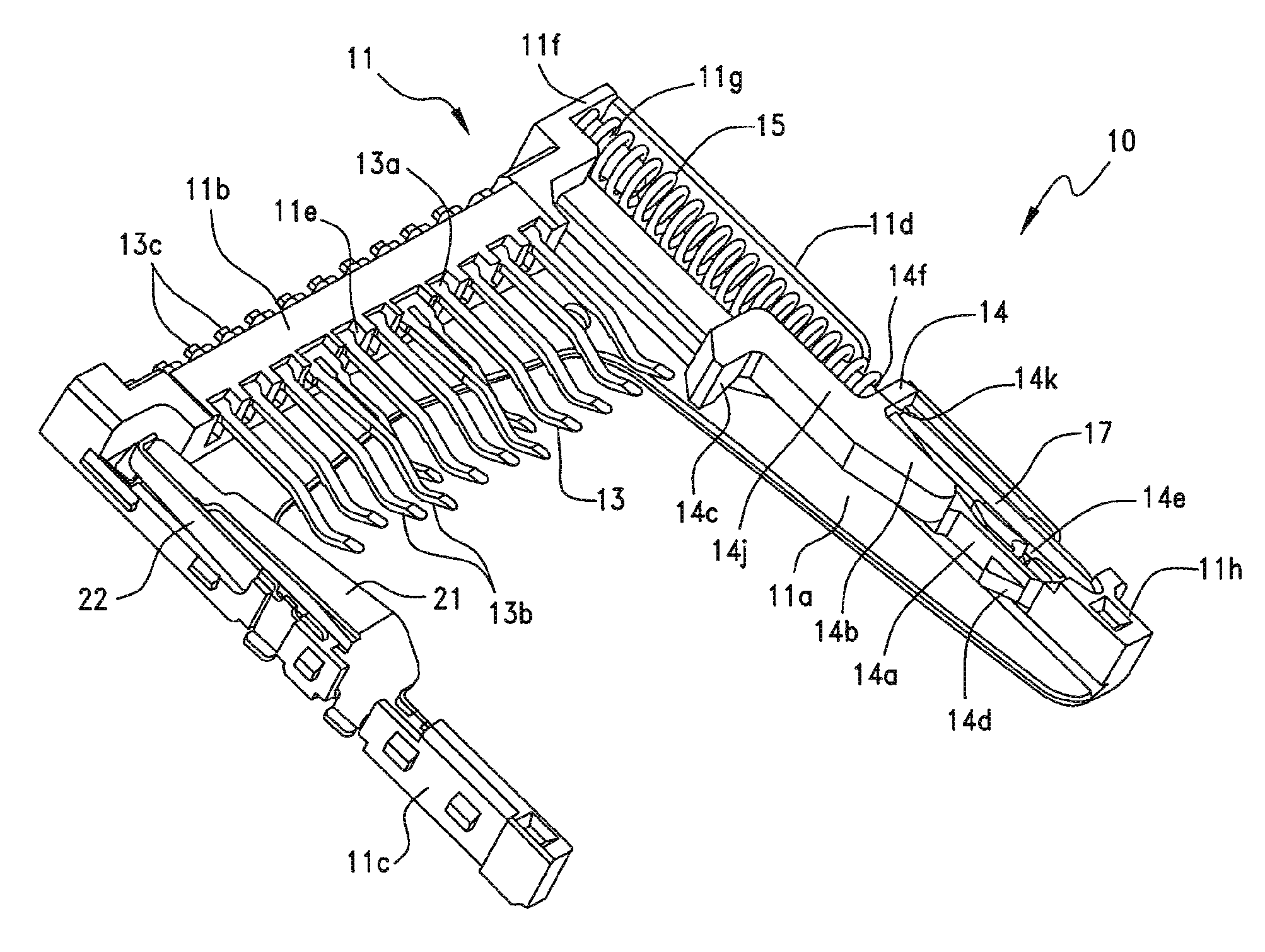 Card Connector with Ejection Damper