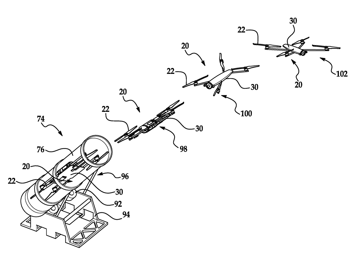 Tube launched hybrid multirotor methods and apparatus for system