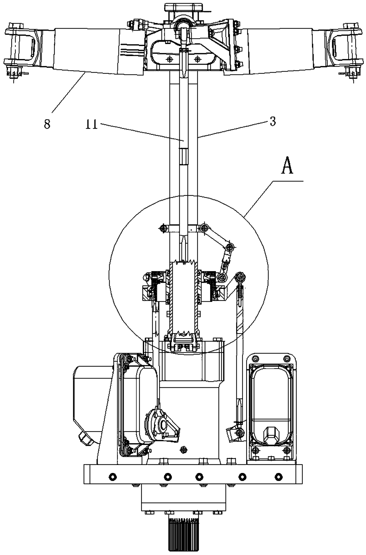 Helicopter main paddle assembly and helicopter