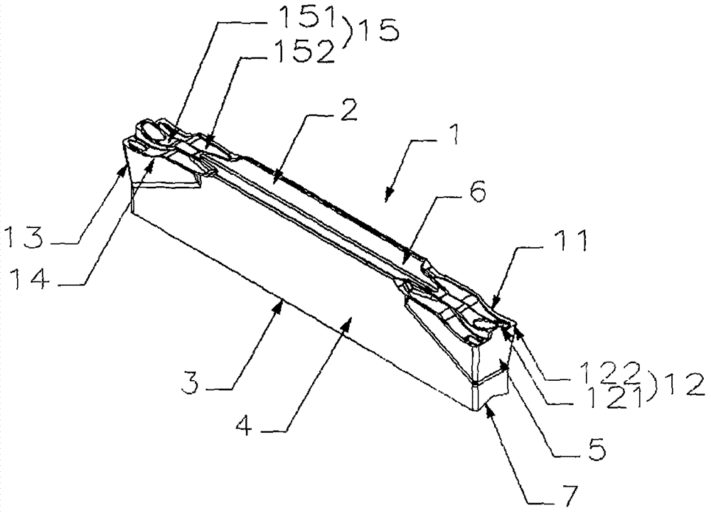 Groove machining blade