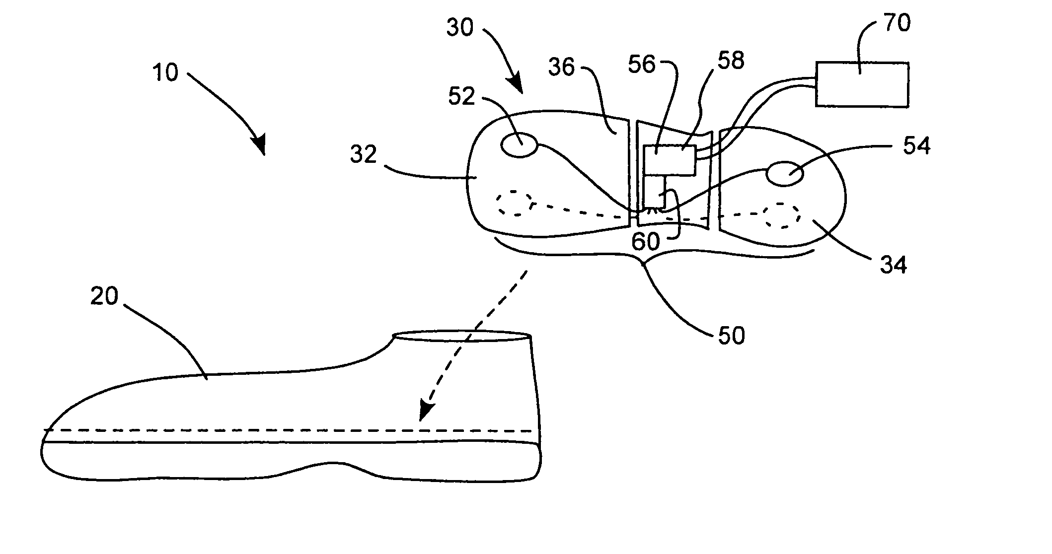 Method and system for measuring energy expenditure and foot incline in individuals