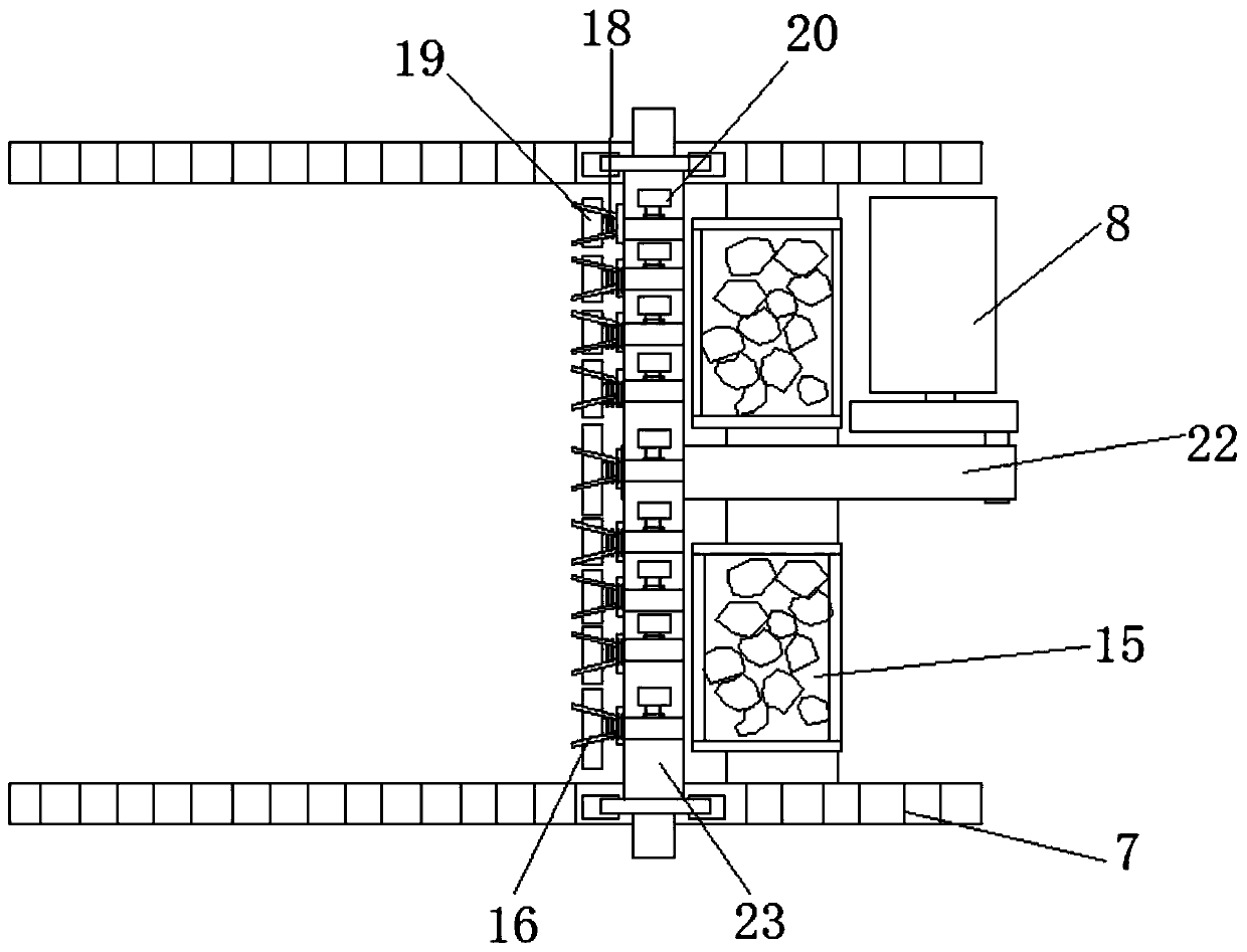 Underwater riprap foundation bed construction device