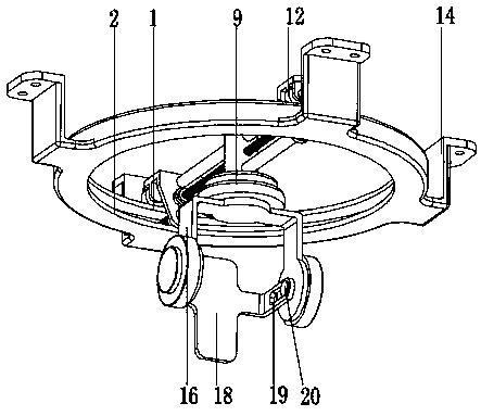 Device beneficial for switching shooting angle of intelligent audio-visual product