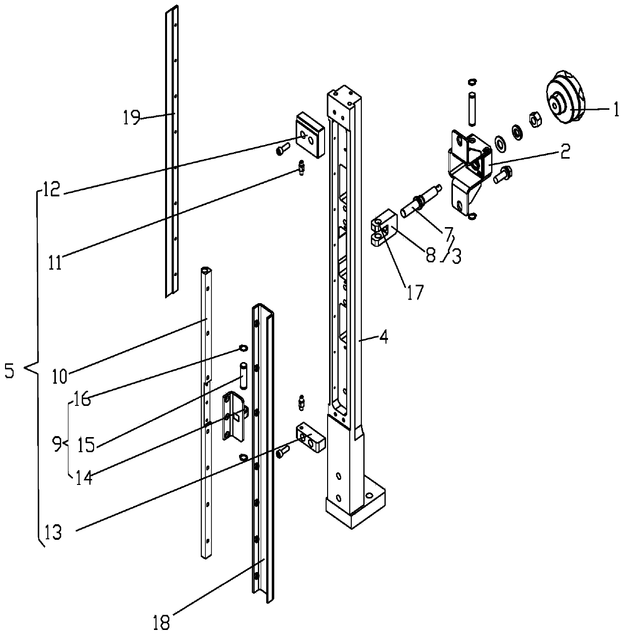 Rotary distance adjusting device