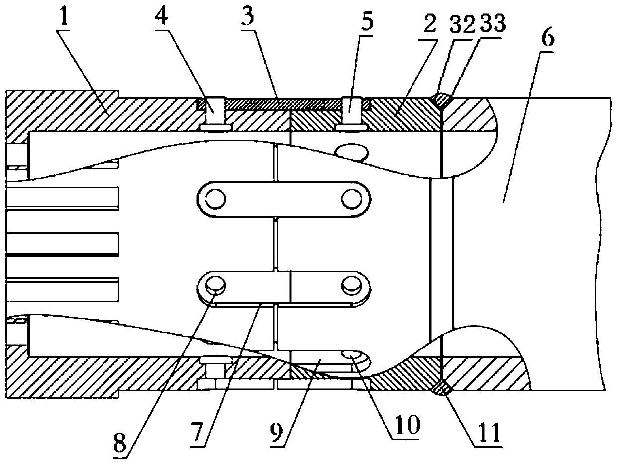 Connecting device, pulverized coal burner sprayer assembly and assembly and replacement methods