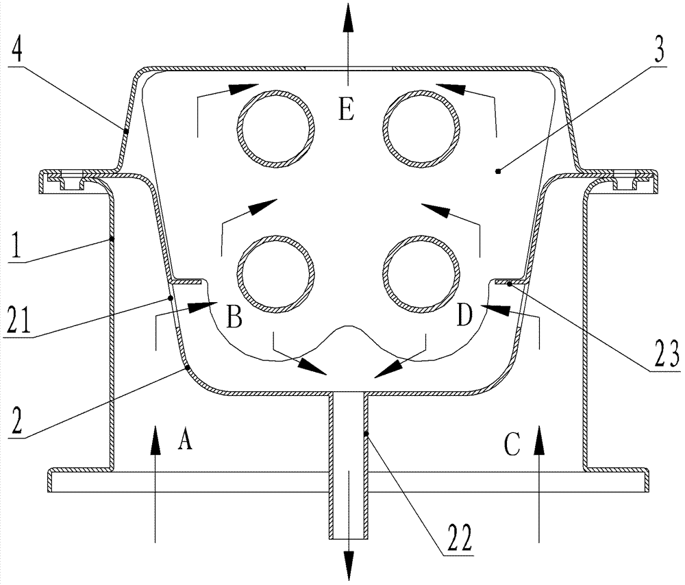 Condensing gas water heater double inlet air heat exchange device