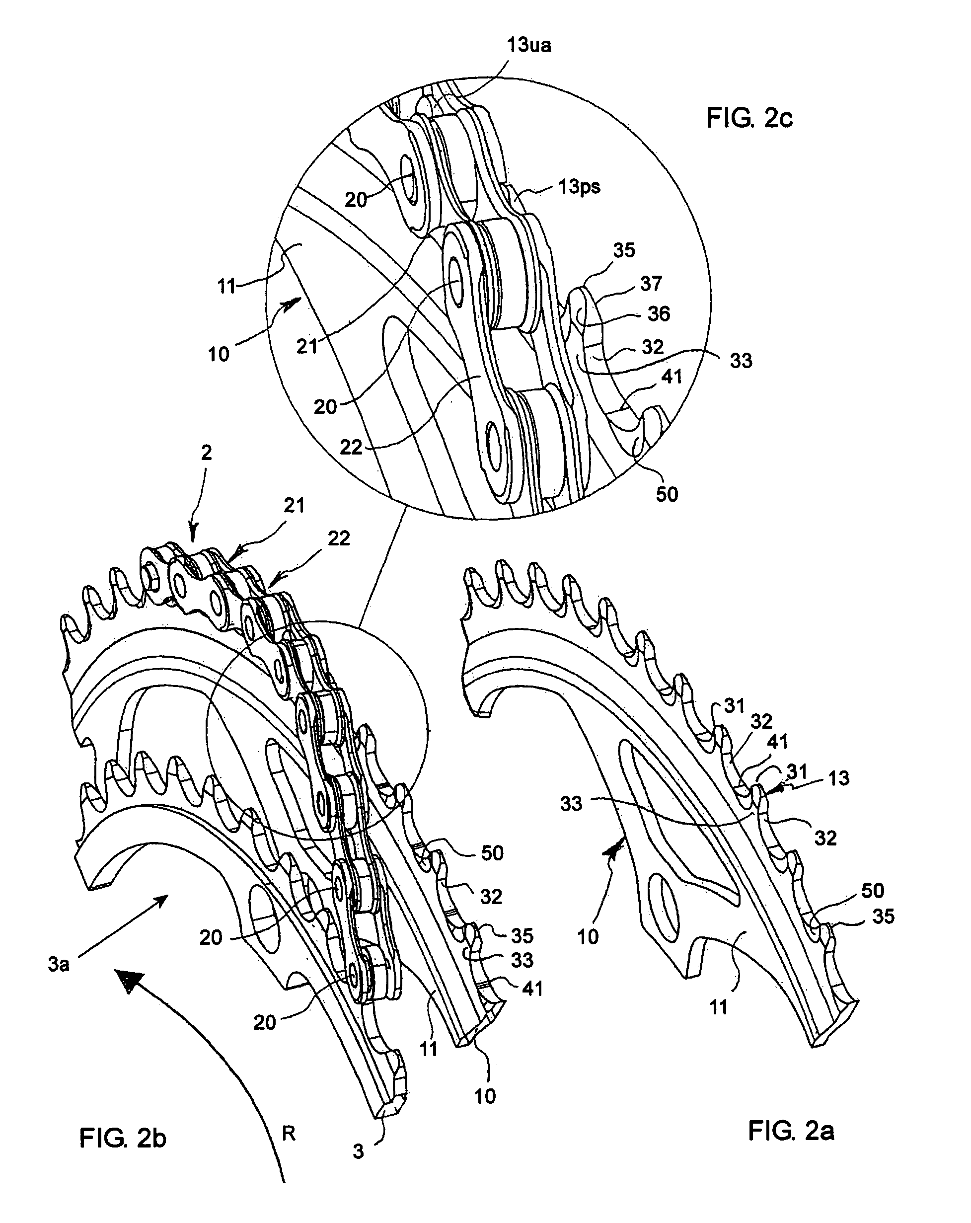 Sprocket of a chain transmission for a bicycle