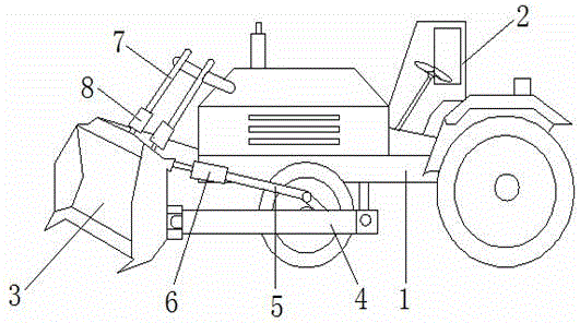 Automatic bulldozing apparatus of farm tractor