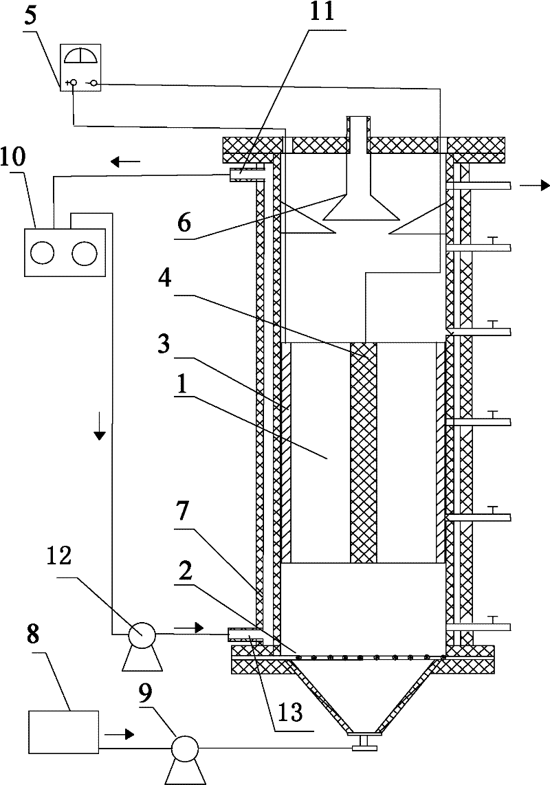 Method for treating waste water containing salt through coupling of electrodes and anaerobic organisms