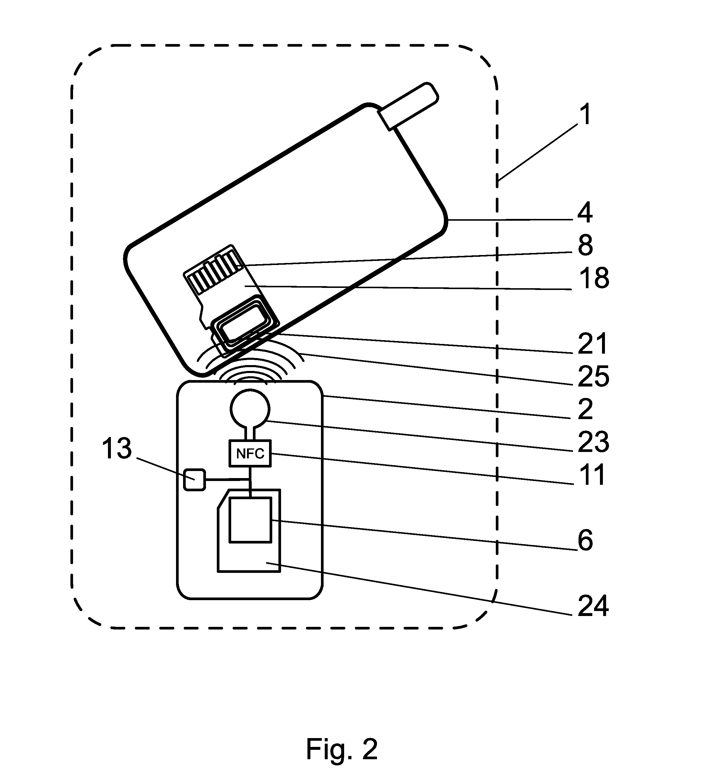 POS payment terminal and a method of direct debit payment transaction using a mobile communication device, such as a mobile phone