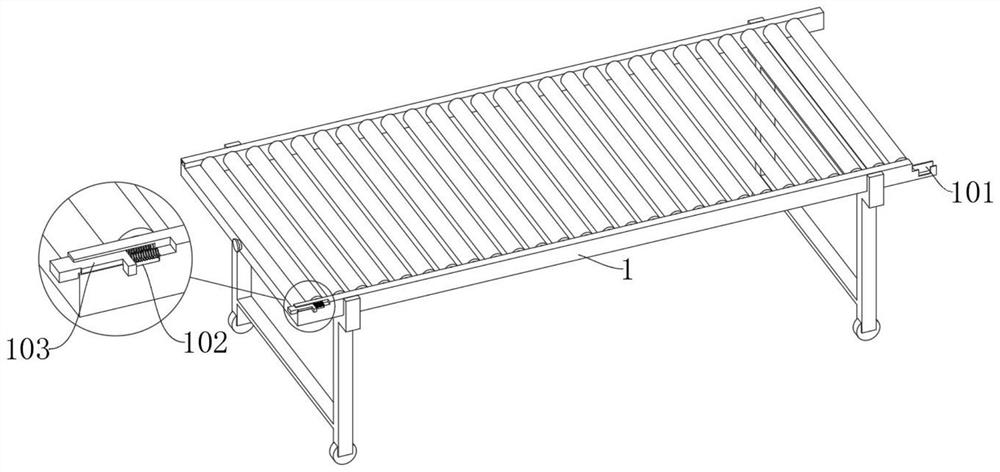 Thermoplastic package cooling and shaping workpiece conveying slideway