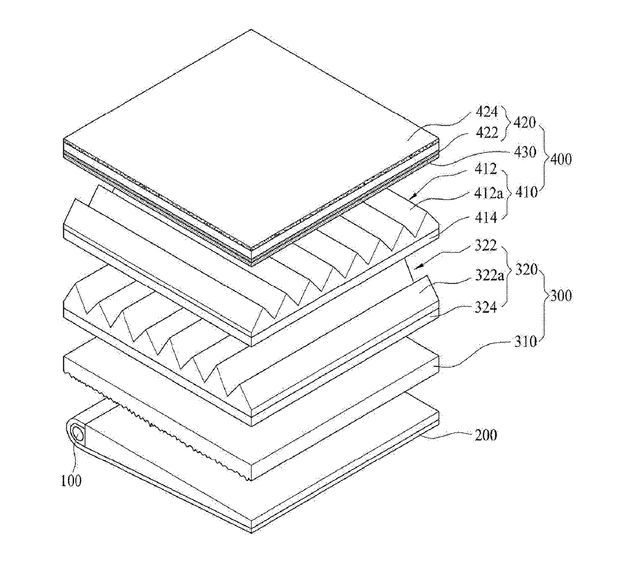 Reflective polarizing module for enabling bending reduction and back light unit having same