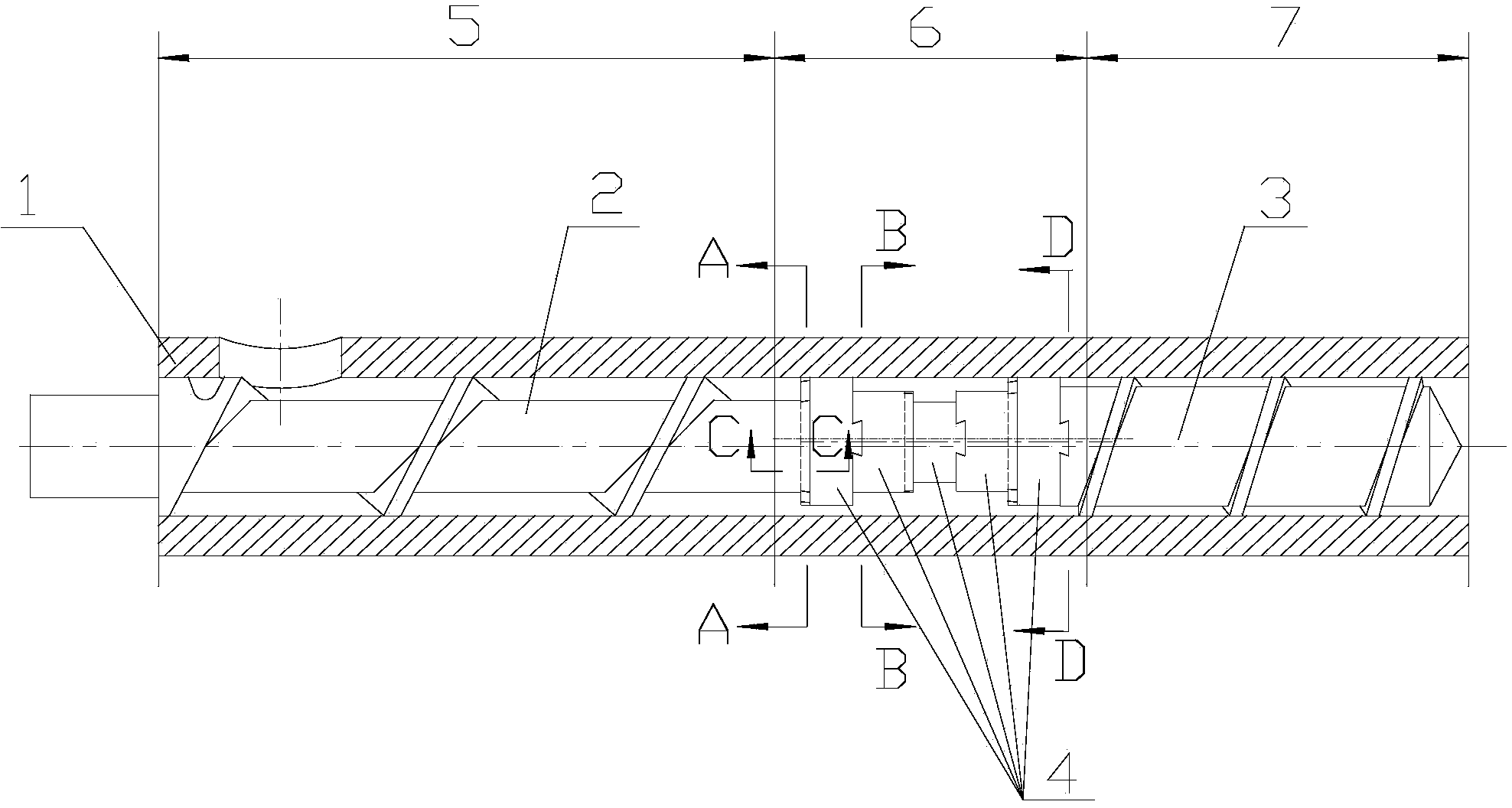 Sliding self-adaptive plasticizing extruding device and method