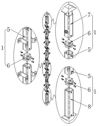 Assembly type supporting framework for fabricated partition wall