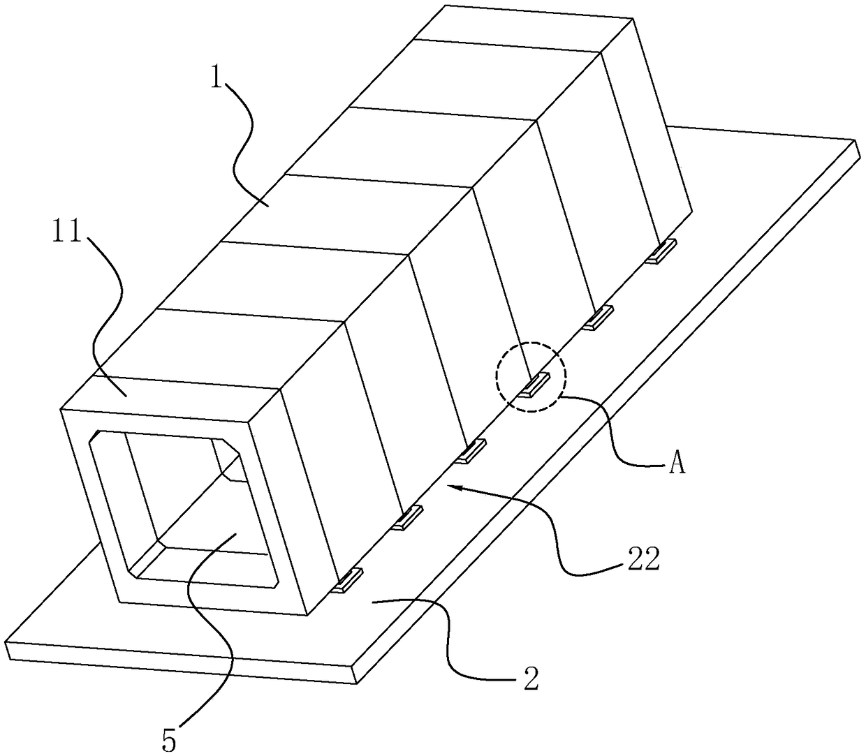 Pressing-pushing installation method of fabricated concrete prefabricated automobile box-type channel