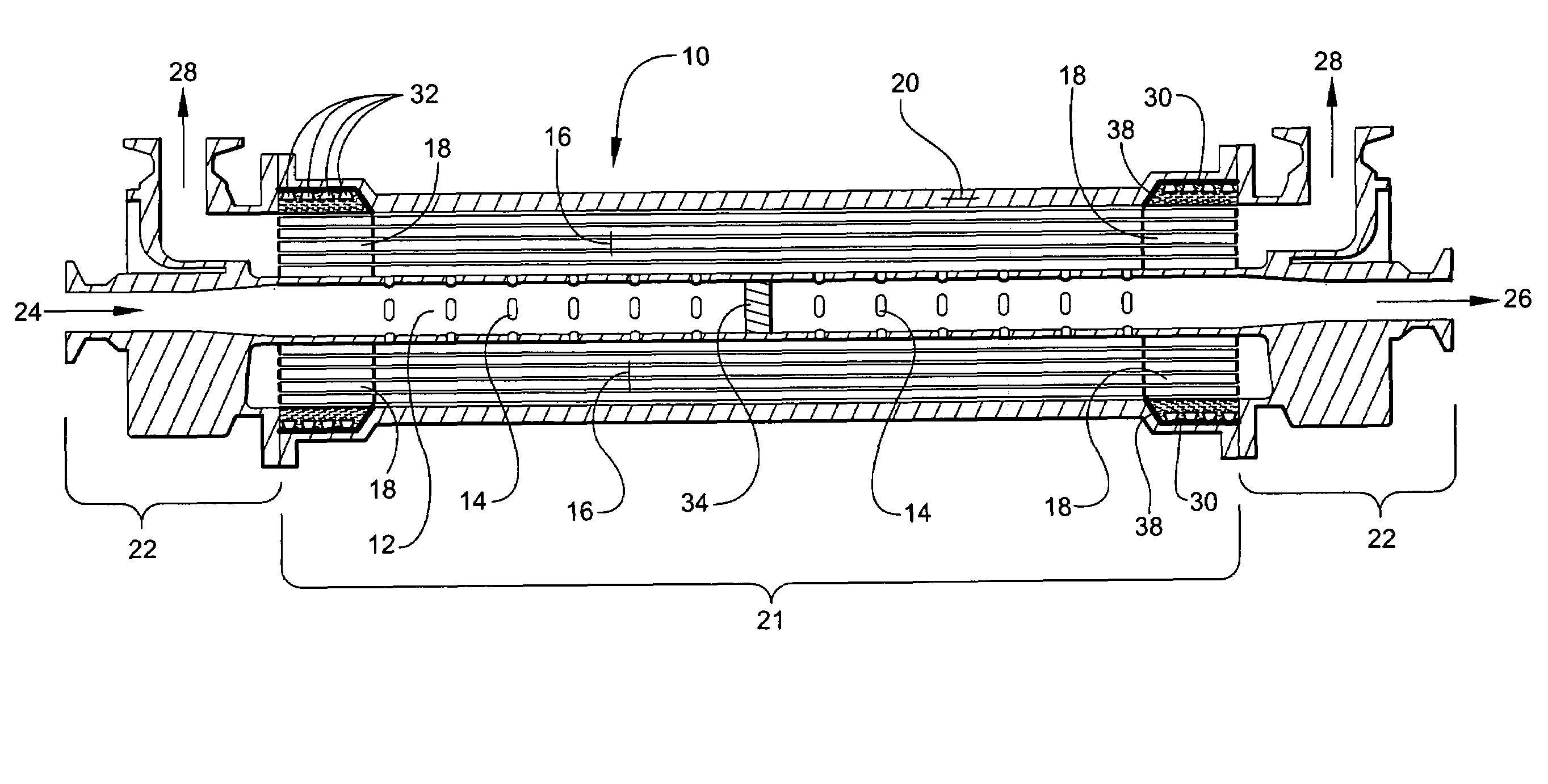 Hollow fiber membrane contactor and method of making same