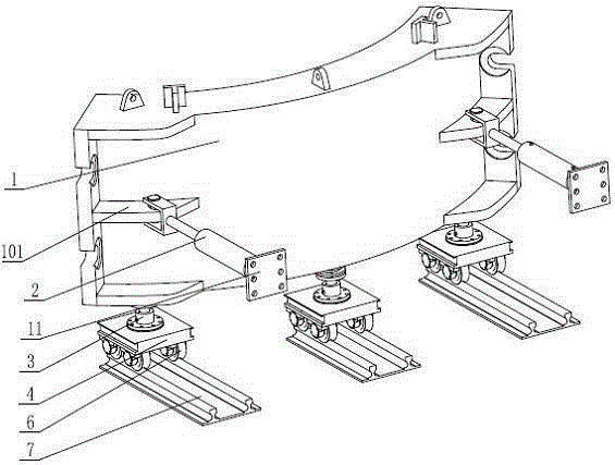 Clamp loading and unloading device for large diameter deep sea simulator