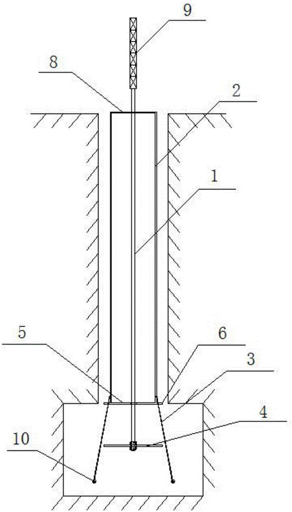 Stretching expanded head anchor hole inner diameter measuring device