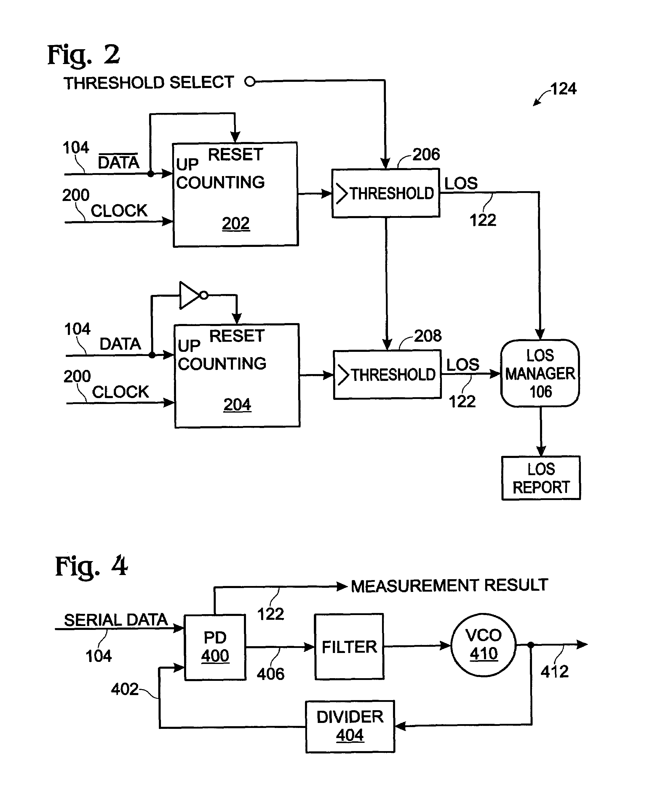 Selectable loss of signal (LOS) criteria