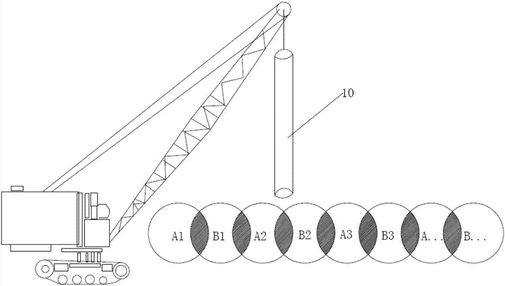 Biting pile construction method and biting pipe applied to method