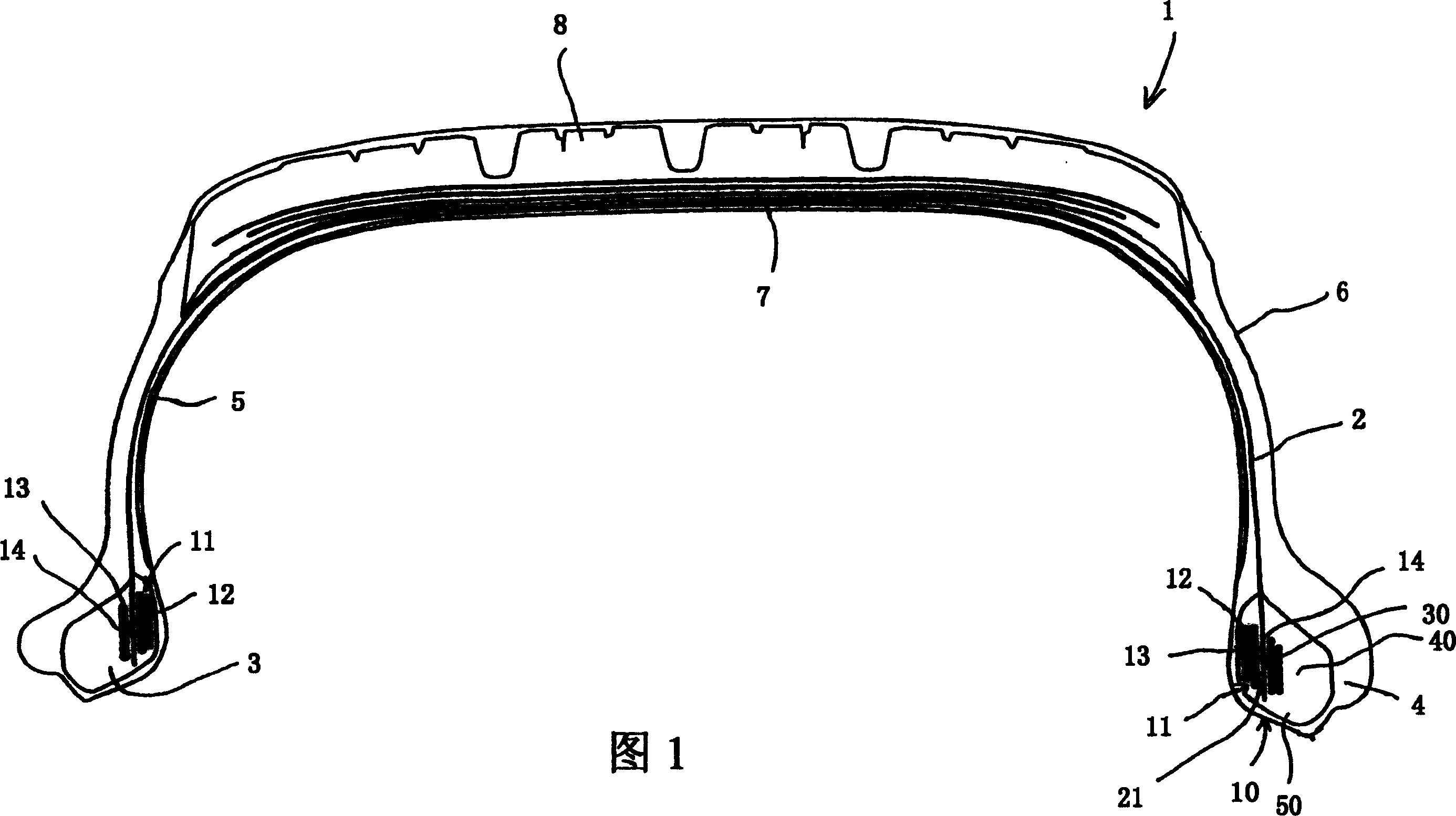 Tyre bead with extended mobility