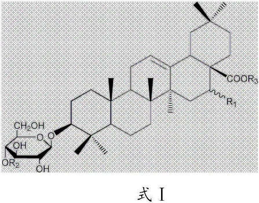 Application of triterpenoid saponins compound