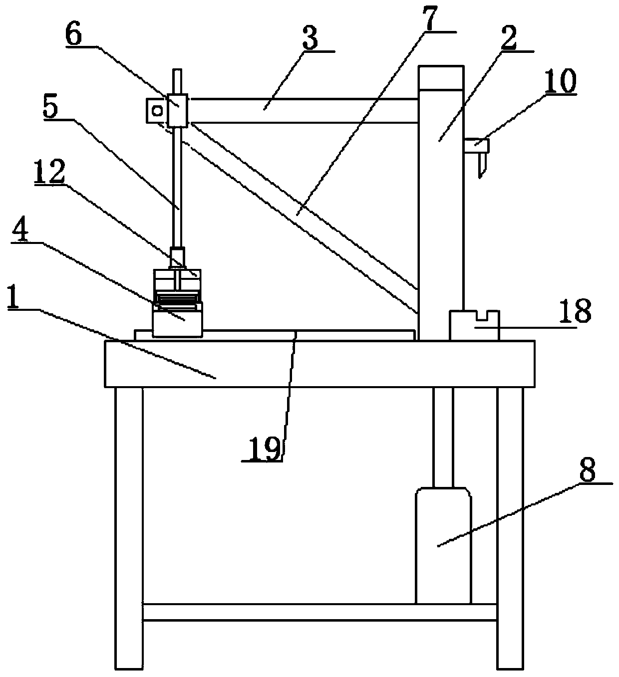 Automatic equidistant pressing and cutting mechanism for cables