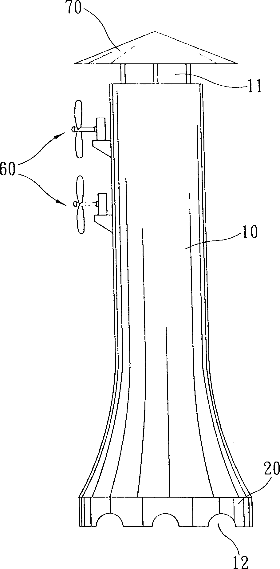 Chimney type wind-driven generator